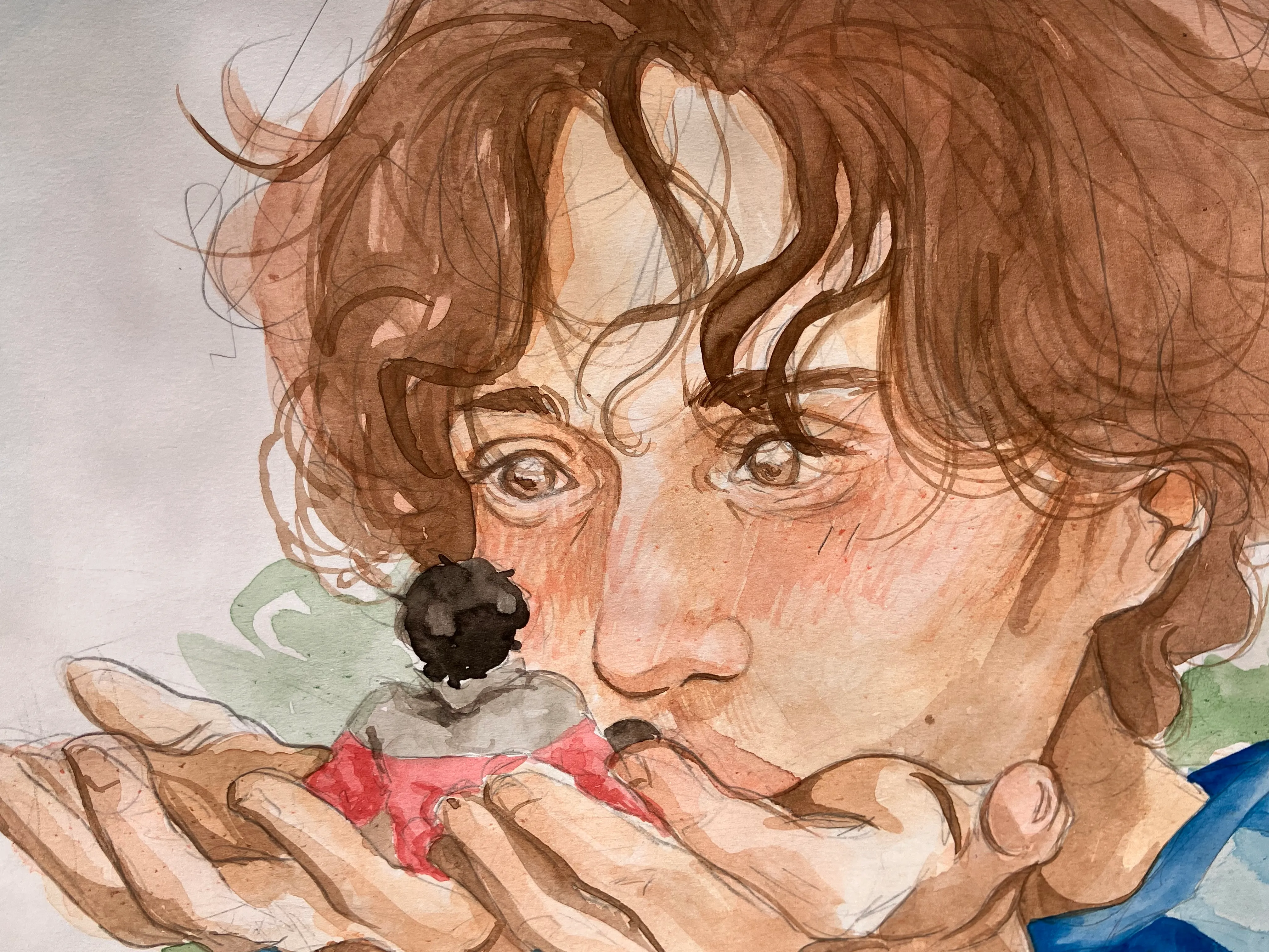 <em>Eye Contact Practice</em> (2024)<br>Watercolor