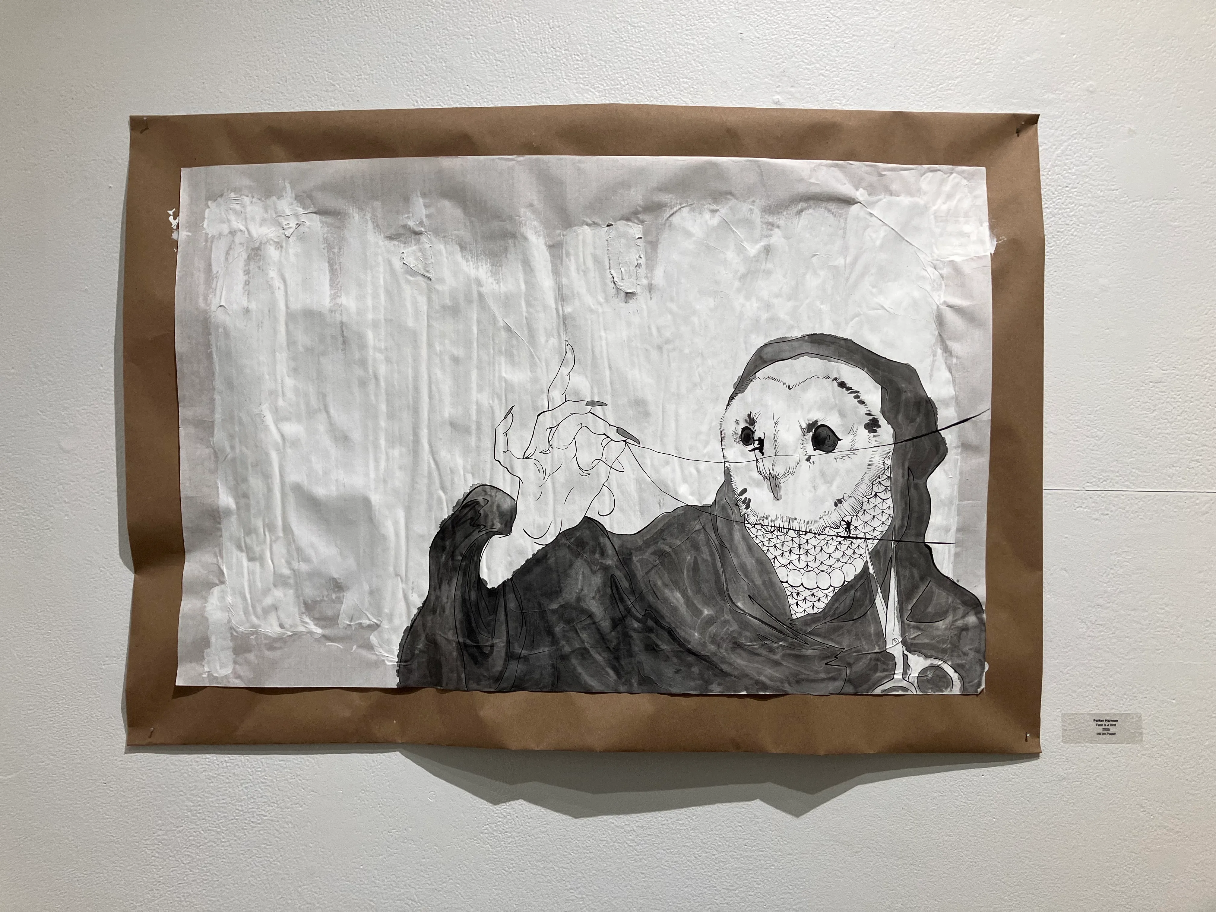 <em>Fate is a Bird</em> (2025)<br>Ink on paper