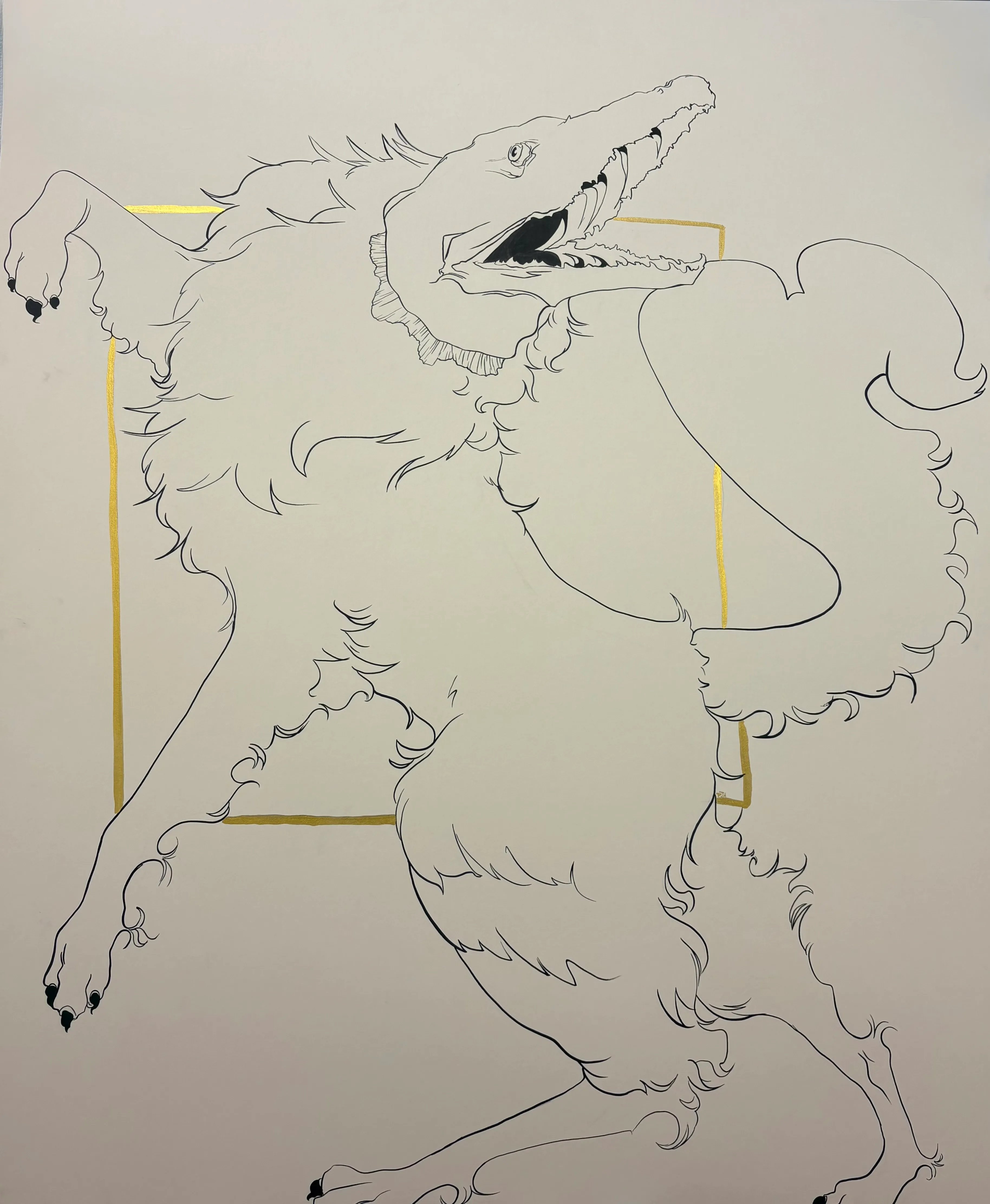 Fight (2025) — ink on paper