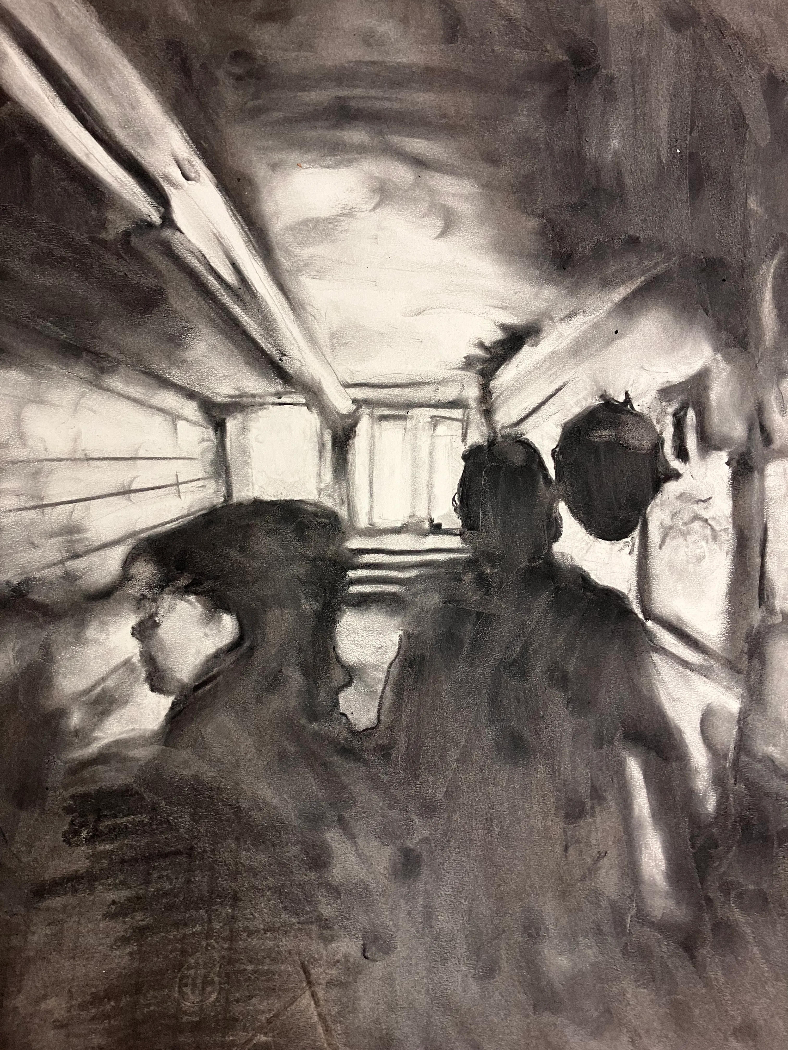 <em>Summer Haze p.2</em> (2023)<br>Charcoal on paper