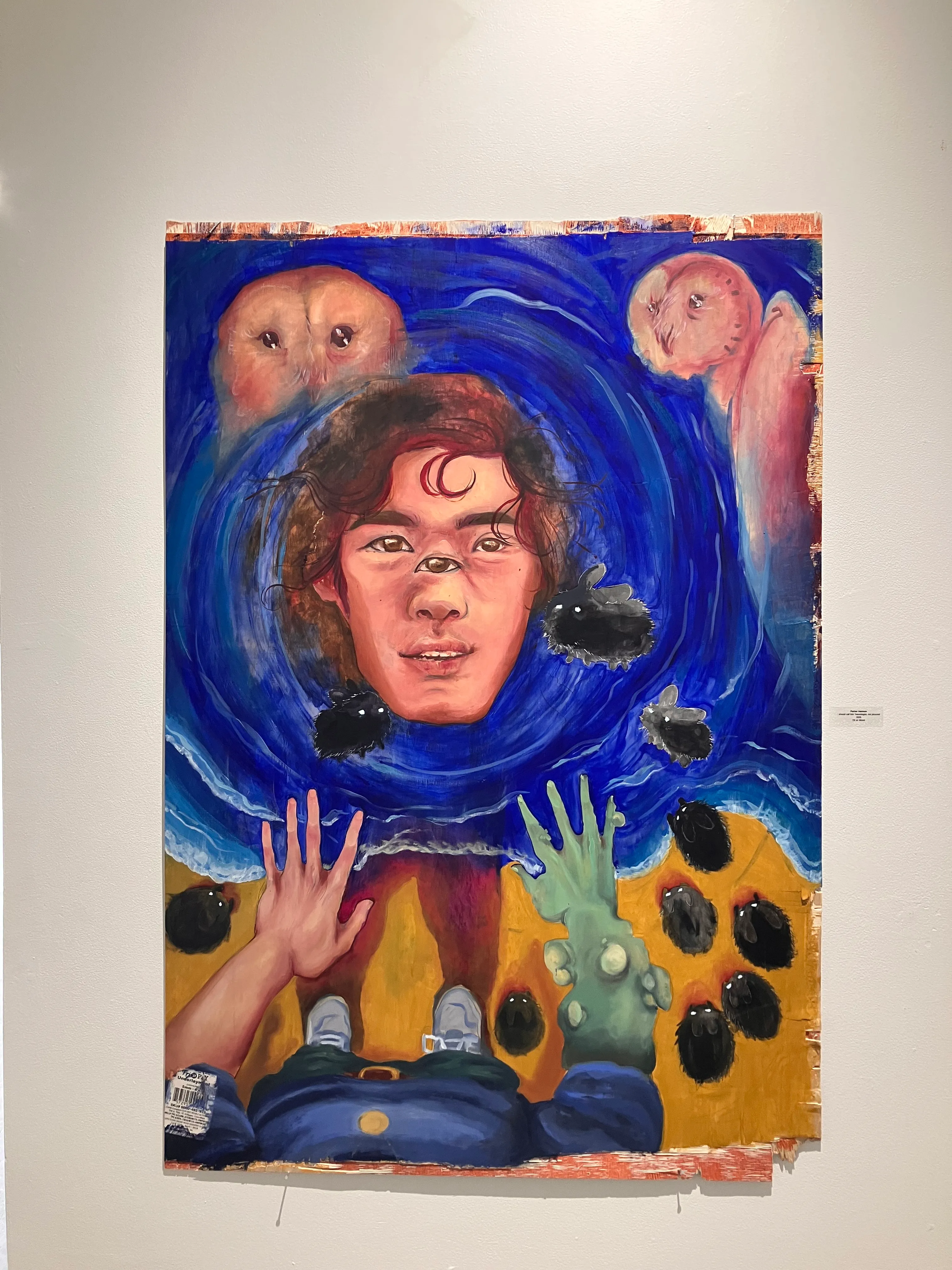 <em>"I Should Call him*” *Neurologist not pictured</em> (2025)<br>Oil on wood