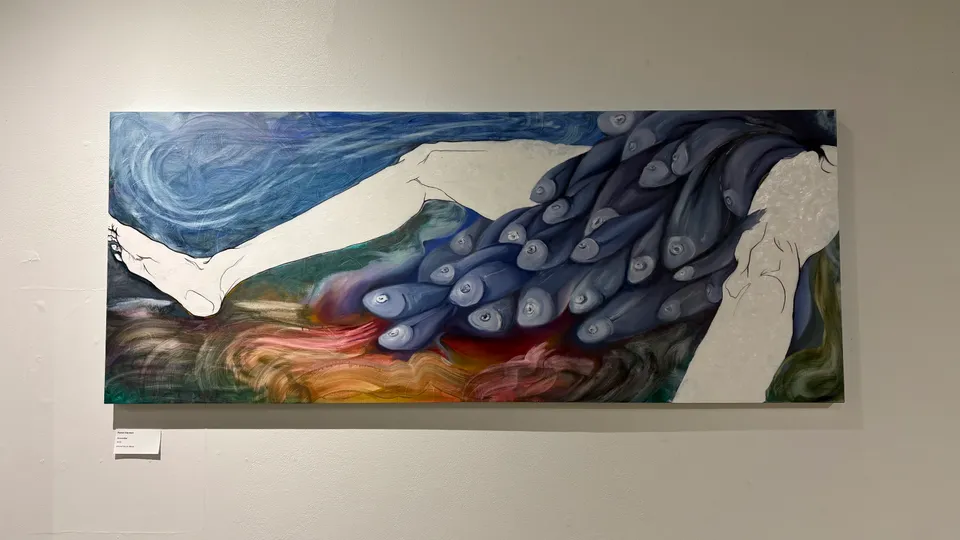 Primordial (2025) — oil and ink on wood