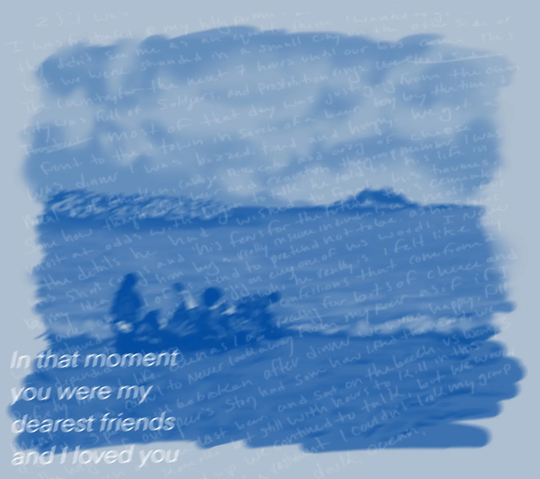 <em>Times I felt too Human</em>, vers. 2 with text (2025)<br>Digital illustration