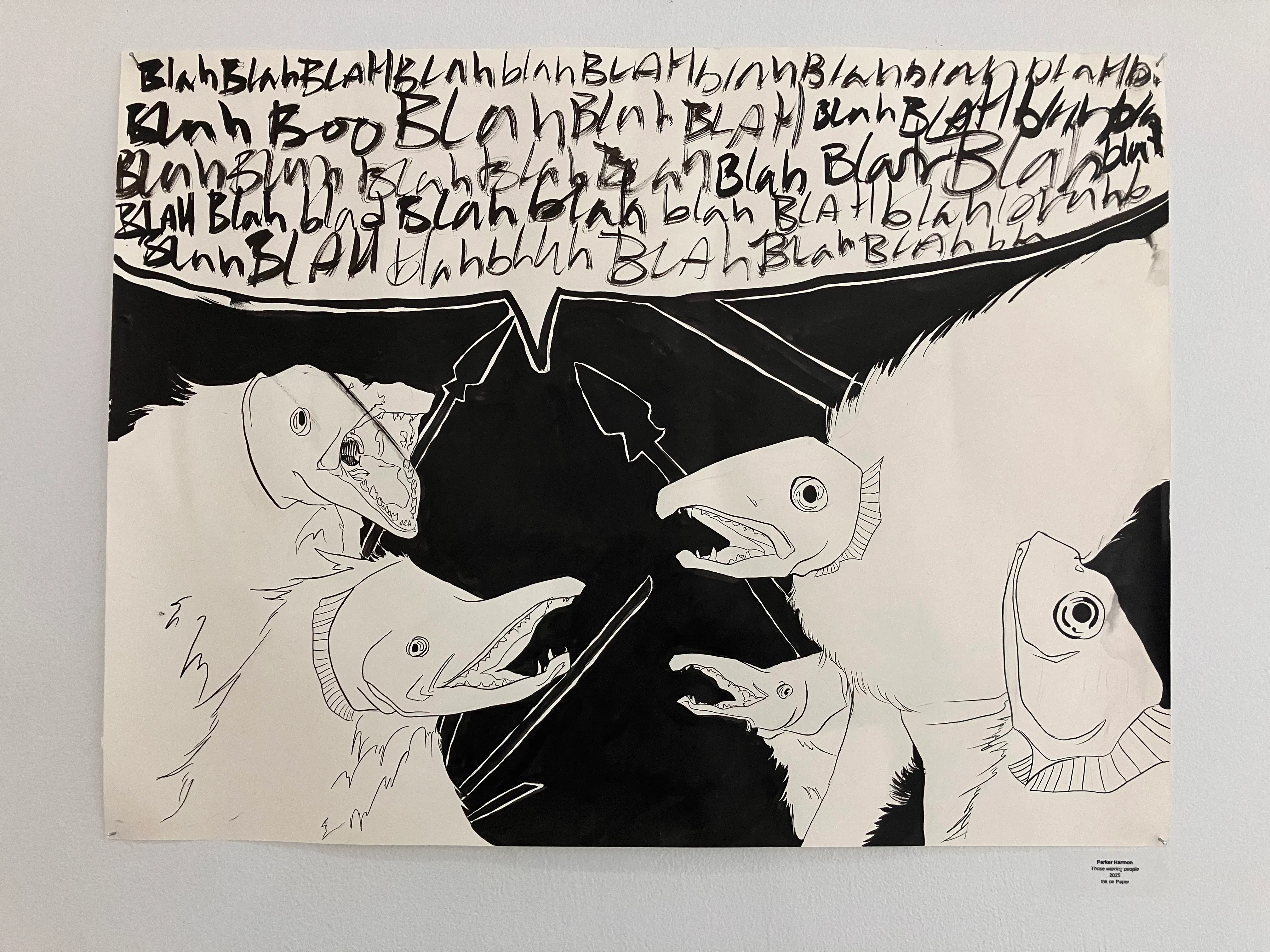 <em>Those Warring People</em> (2025)<br>Ink on paper